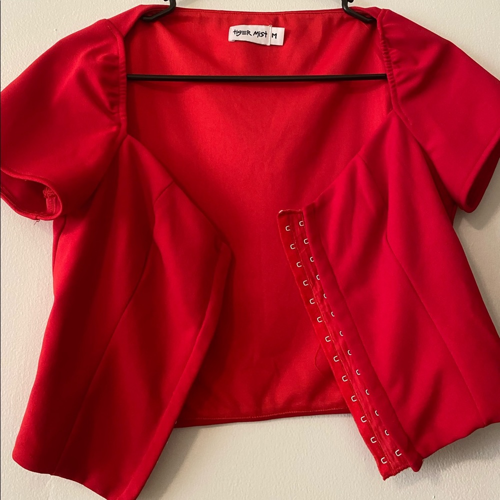 TigerMist Cropped Corset Shirt
